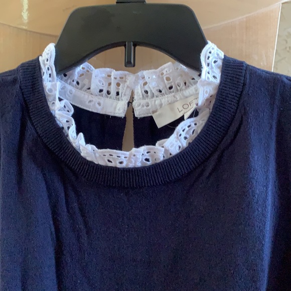 Eyelet Mixed Media Sweater Tank - Picture 2 of 6